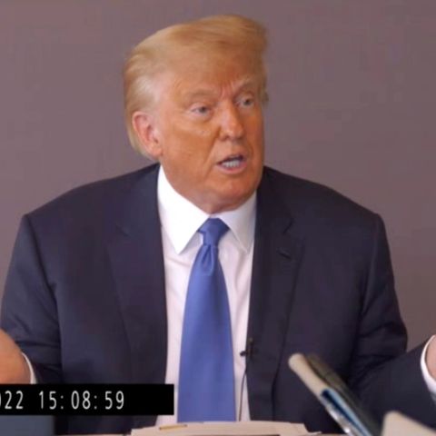 Ex-US-Präsident Donald Trump während seiner Vernehmung im vergangenen Oktober