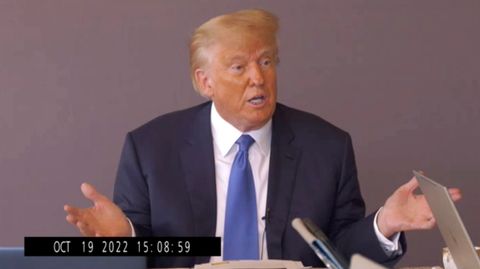 Ex-US-Präsident Donald Trump während seiner Vernehmung im vergangenen Oktober