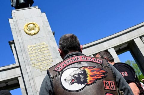 Mitglied der russischen-Bikergang Nachtwölfe in Berlin