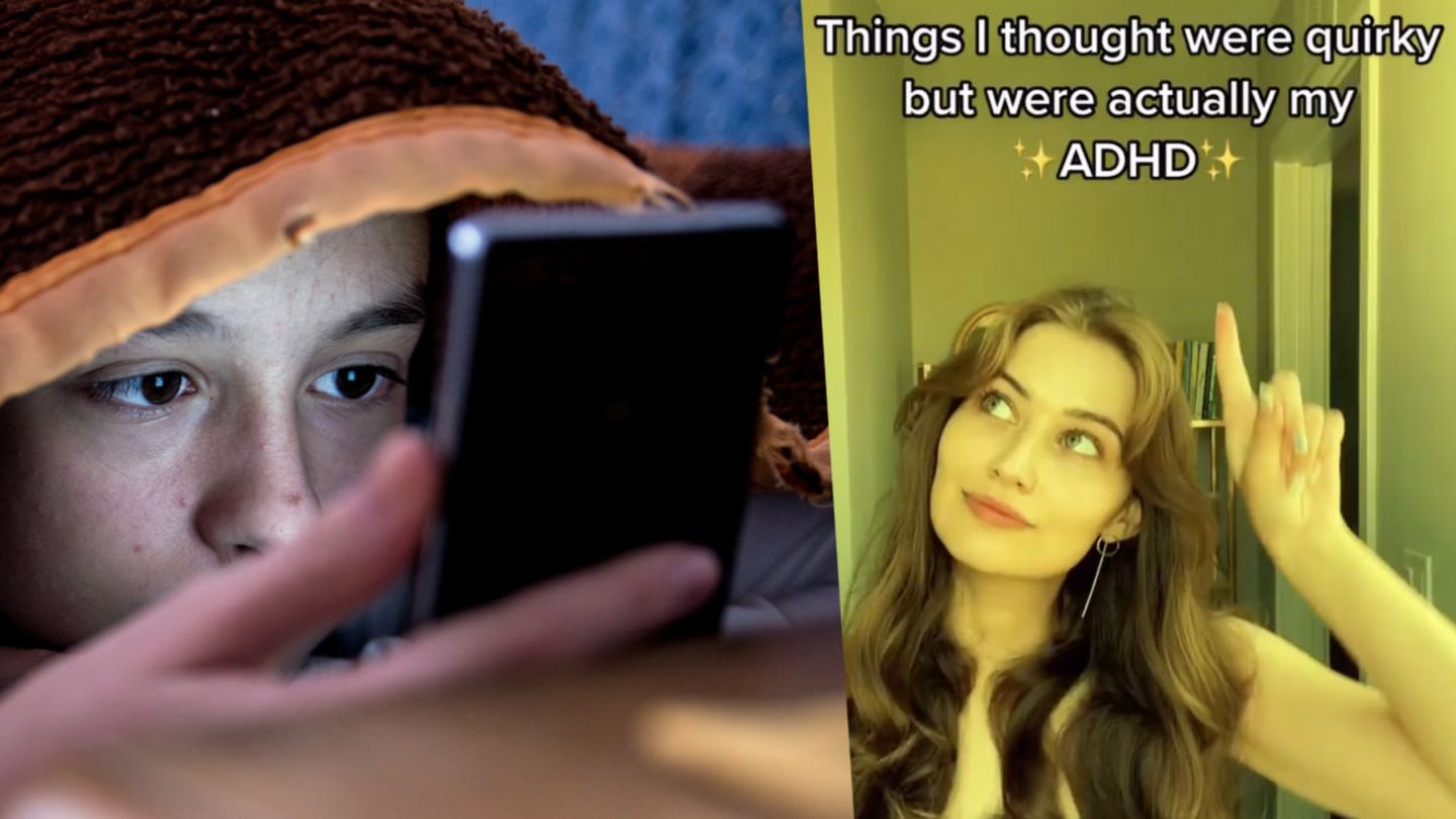 Fast 25 Milliarden Mal wurden bisher Videos mit den Hashtags #ADHS und #ADHD auf Tiktok aufgerufen Mädchen sieht sich Tiktok zu ADHS-Selbstadiagnose an