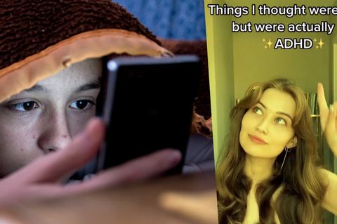 Mädchen sieht sich Tiktok zu ADHS-Selbstadiagnose an