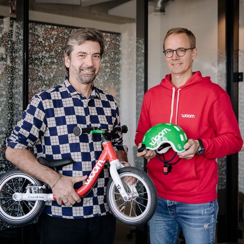 Die Woom-Macher: Marketingexperte Marcus Ihlenfeld (51, rechts) und Mitgründer Christian Bezdeka (46), von dem das Design des Kinderfahrrads stammt