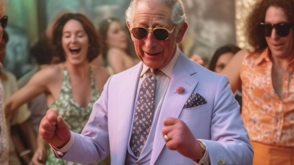 König Charles III "Party like a King": Grafikdesigner lässt König Charles fetzige Party feiern – mit Hilfe von KI