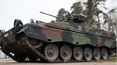 Ein Schützenpanzer Marder in der Panzertruppenschule im niedersächsischen Munster