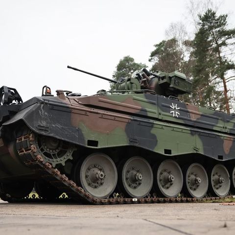Ein Schützenpanzer Marder in der Panzertruppenschule im niedersächsischen Munster