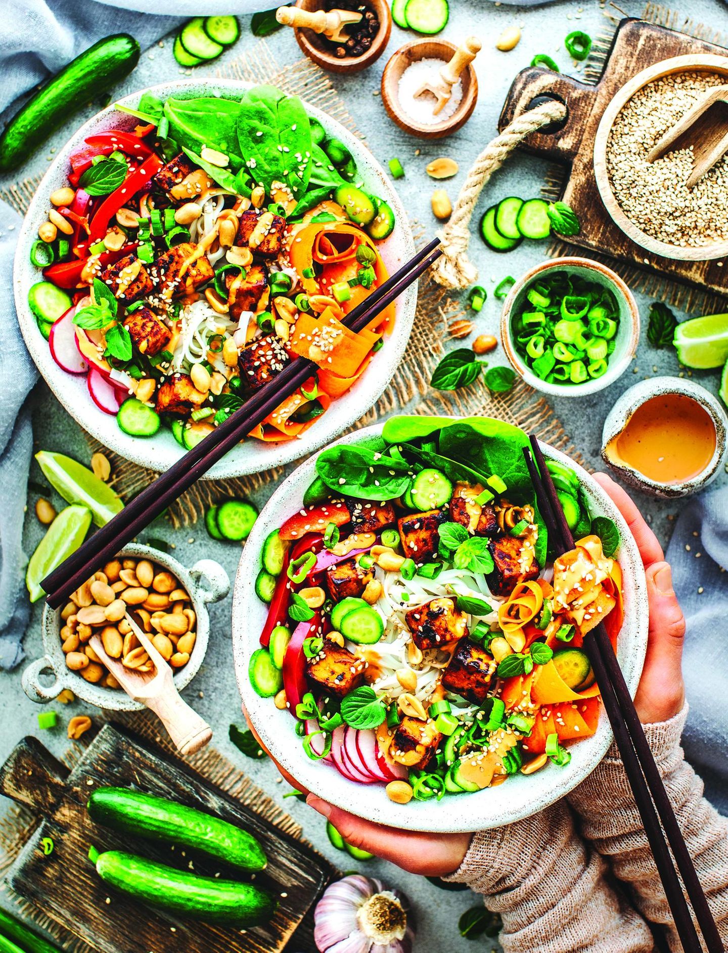 Tempeh-Reisnudel-Bowl Tempeh-Reisnudel-Bowl