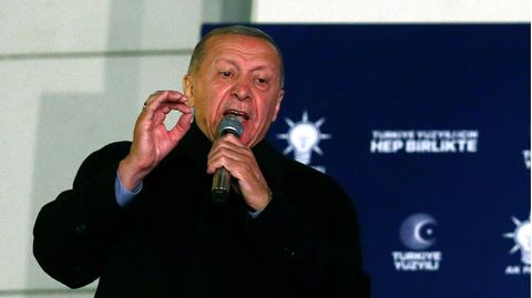 Recep Tayyip Erdoğan am Wahlabend in der Türkei