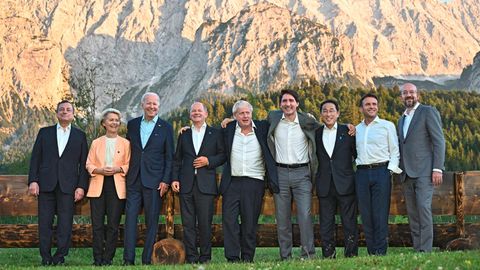 Die G7-Staat- und Regierungschefs auf Schloss Elmau – nun treffen sie sich in Hiroshima