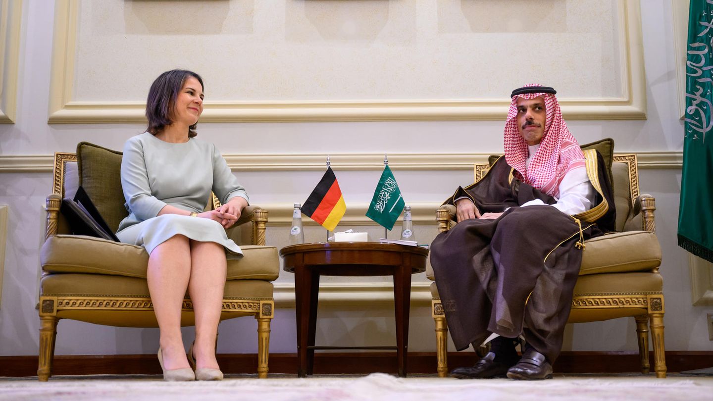 Annalena Baerbock bei Prinz Faisal bin Farhan bin Abdullah Al-Saud Annalena Baerbock bei Prinz Faisal bin Farhan bin Abdullah Al-Saud