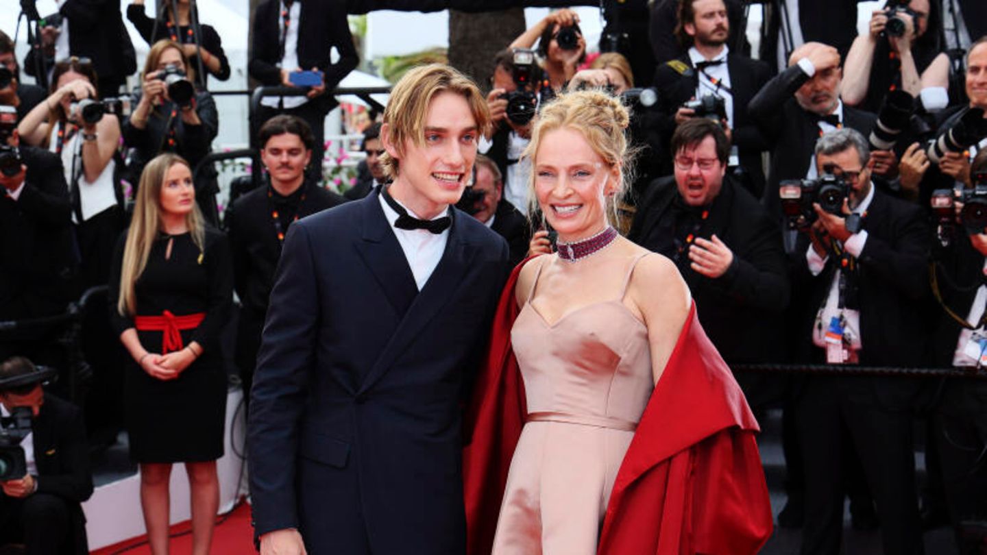 Uma Thurman mit Sohn