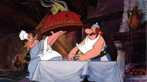 Her mit dem Wildschwein! Szene aus "Asterix erobert Rom", dem mit mehr als sieben Millionen Besuchern bis heute erfolgreichsten Film der Gallier-Reihe
