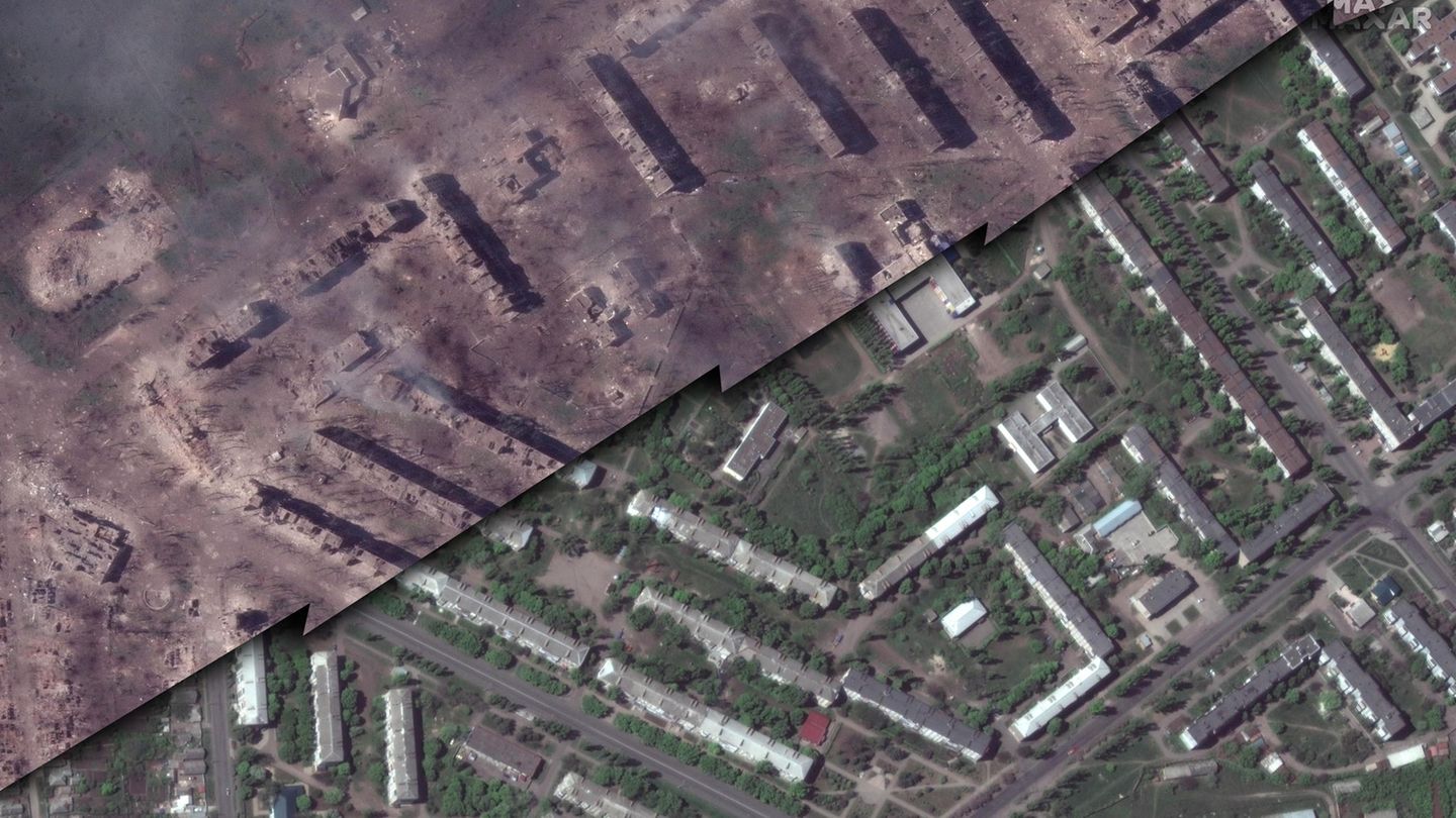 Ukraine: Neue Satellitenbilder dokumentieren die Zerstörung in Bachmut  STERN.de