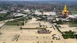 Diese Aufnahme stammt aus einem Hubschrauber der Feuerwehr, die das Hochwasser bei der Stadt Forli dokumentierte