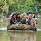 In Faenza wurden die Menschen aus der überschwemmten Region mit Schlauchbooten evakuiert