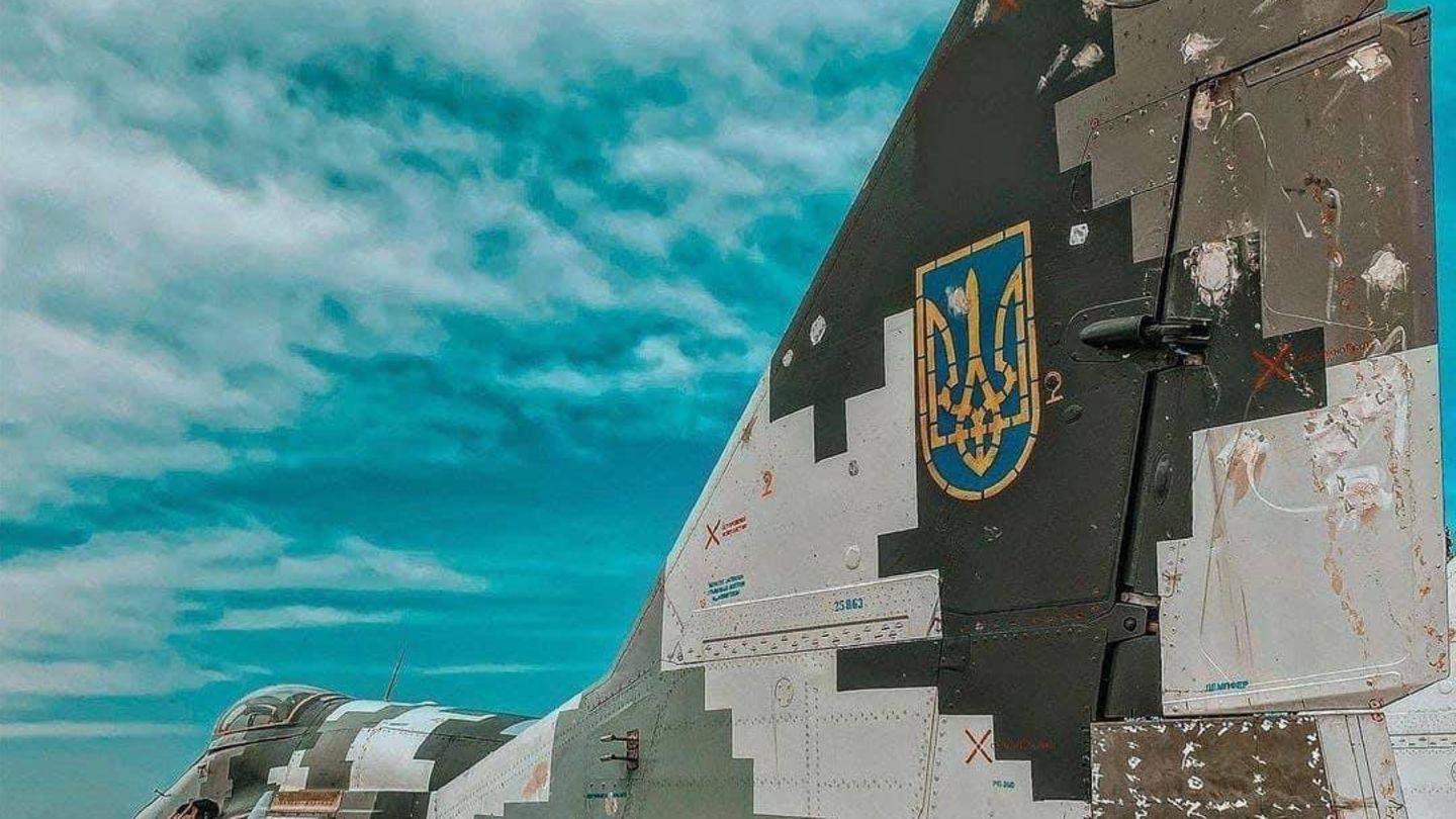 Mig-29 der Ukraine - mit Einschüssen