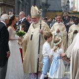 Der Erzbischof von München und Freising Kardinal Marx vollzog die Trauung in der prachtvollen Theatinerkirche. Hier liegt ein großer Teil der royalen Vorfahren des Bräutigams beerdigt. 