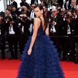 Das russische Supermodel Irina Shayk setzte auf viele Rüschen und ausgefallenen Ohrenschmuck