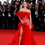 Dieselbe Farbwahl traf auch das Model Mary Leest