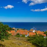 Ansicht von Gudhjem, eine Kleinstadt auf der dänischen Ostseeinsel Bornholm