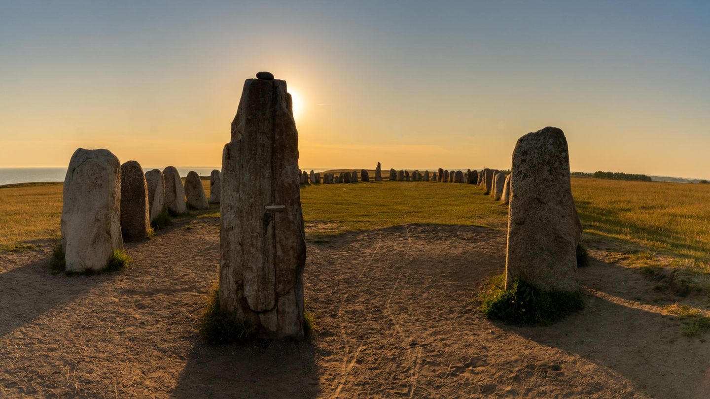 Skåne, Schweden Die Felsformation Ales Stenar