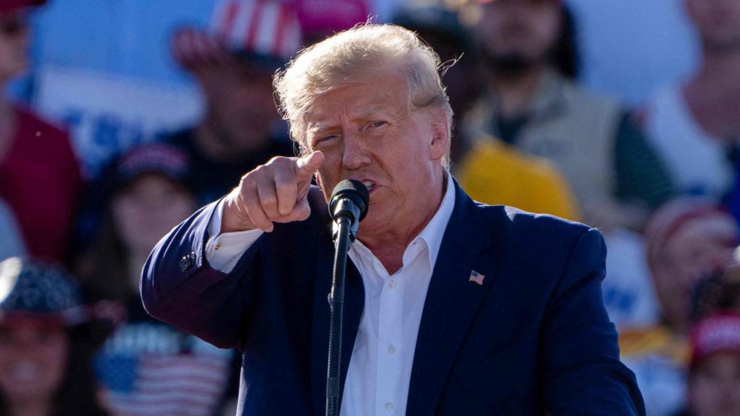 Ex-US-Präsident Donald Trump Ende März bei einem Wahlkampfauftritt in Waco, Texas
