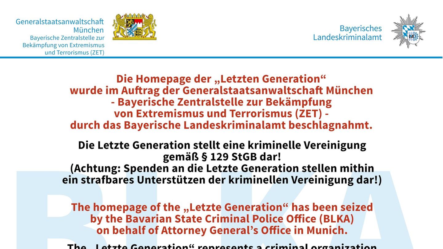 Polizei Bayern zur Letzten Generation