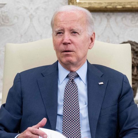 Joe Biden während eines Treffens mit dem republikanischen Vorsitzenden des Repräsentantenhauses, Kevin McCarthy (nicht im Bild)