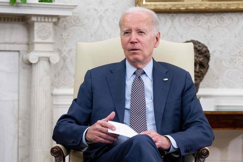 Joe Biden während eines Treffens mit dem republikanischen Vorsitzenden des Repräsentantenhauses, Kevin McCarthy (nicht im Bild)