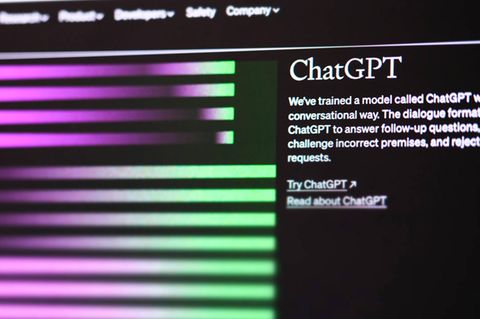 Startseite von ChatGPT