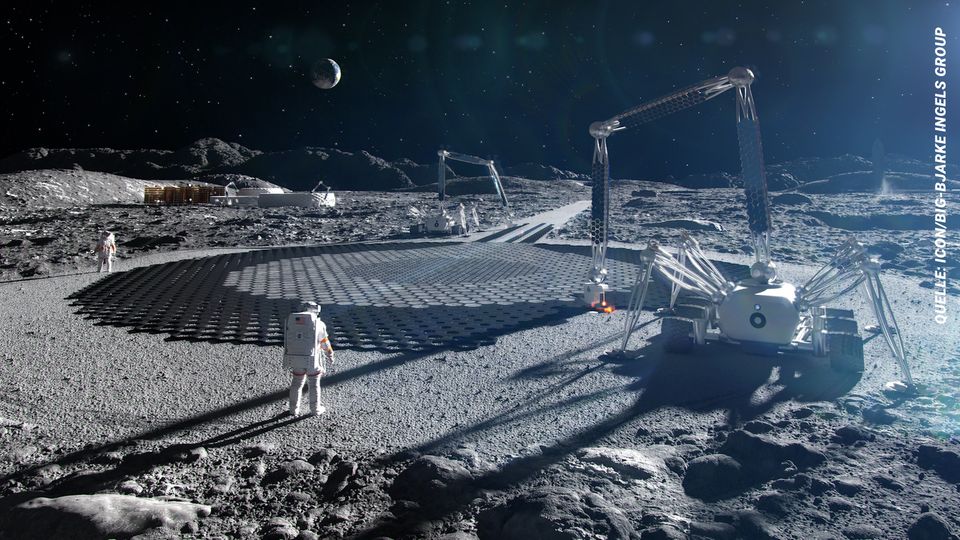 Langzeitaufenthalte auf dem Mond: Straßen und Landeplätze könnten aus dem 3D-Drucker kommen