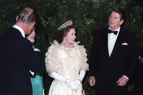 Queen Elizabeth II. und Prinz Philip bei ihrem Staatsbesuch in San Francisco 1983
