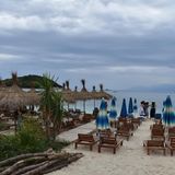 Blick auf den Strand von Ksamil