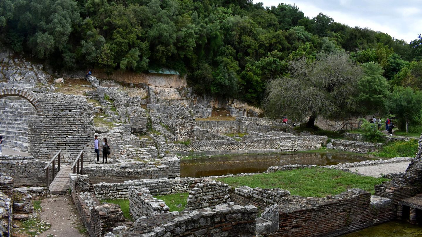 Blick auf die Ruinenstadt Butrint im Süden von Albanien