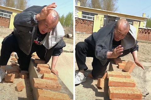 122 Ziegelsteine in unter einer Minute: Kung-Fu-Meister im Video