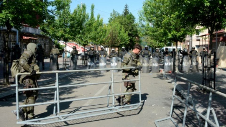 KFOR-Soldaten am Dienstag in Zvecan im Nordkosovo