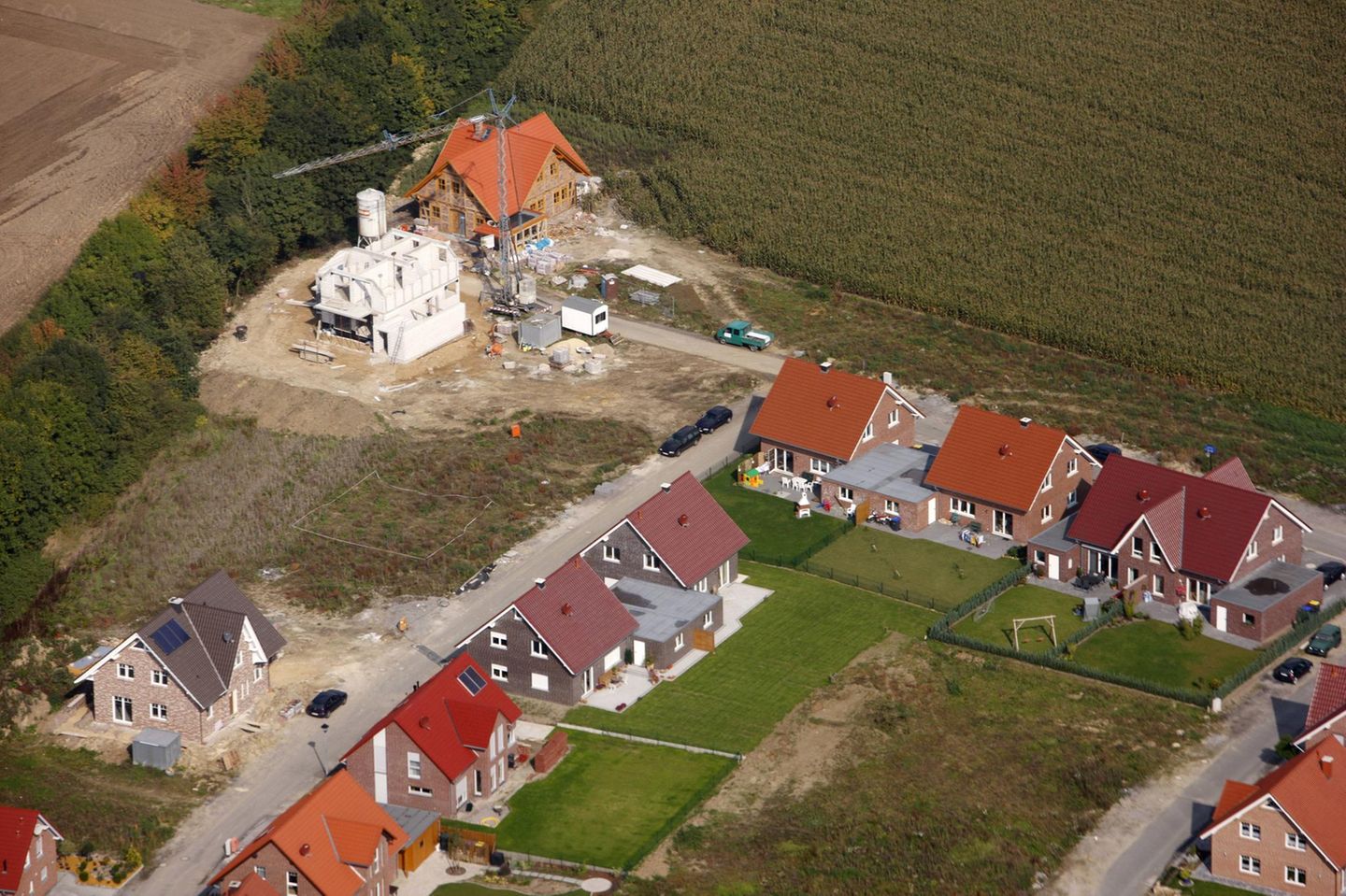 Eine Neubausiedlung in Münster