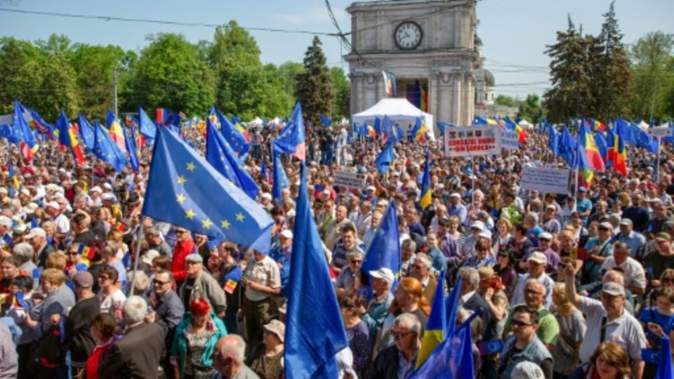 Eine pro-europäische Demonstration in Moldau am 21. Mai