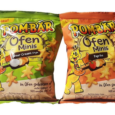 Kandidat 2: Pom-Bär Ofen Minis  Intersnack bewirbt die beiden Pom-Bären-Varianten damit, dass sie "50 Prozent weniger Fett" im Vergleich zu herkömmlichen Kartoffelsnacks enthalten. Was der Hersteller lieber nicht groß vorne drauf schreibt: Die Ofen-Minis enthalten fünfeinhalb bis sechs Mal so viel Zucker wie die Original-Pom-Bären. Damit dürften sie laut WHO-Empfehlungen nicht an Kinder vermarktet werden, was durch die Comic-Anmutung aber passiert, kritisiert Foodwatch. Intersnack erklärt den höheren Zuckergehalt mit dem enthaltenen Weizenmehl, das die Kartoffelstärke in Zucker umwandelt. Den Vorwurf des Kindermarketings versucht das Unternehmen mit dem Hinweis zu entkräften, man sei eine Familienmarke, die sich an "die Zielgruppe der Eltern und Familien" richte. "Reine Kinderumfelder" schließe die Werbestrategie in Fernsehen und Online aus.
