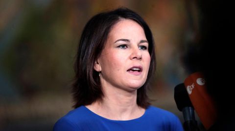 Außenministerin Annalena Baerbock bei einem Treffen der Nato-Außenminister in Oslo, Norwegen