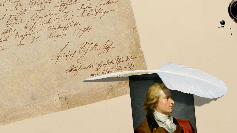 Collage einer Handschrift von Friedrich Schiller