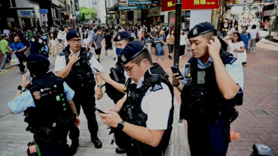 Polizeipräsenz in Hongkong am Jahrestag der Tiananmen-Proteste