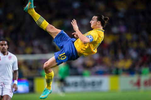 Zlatan Ibrahimovic trifft im Spiel gegen England per Fallrückzieher aus 25 Metern