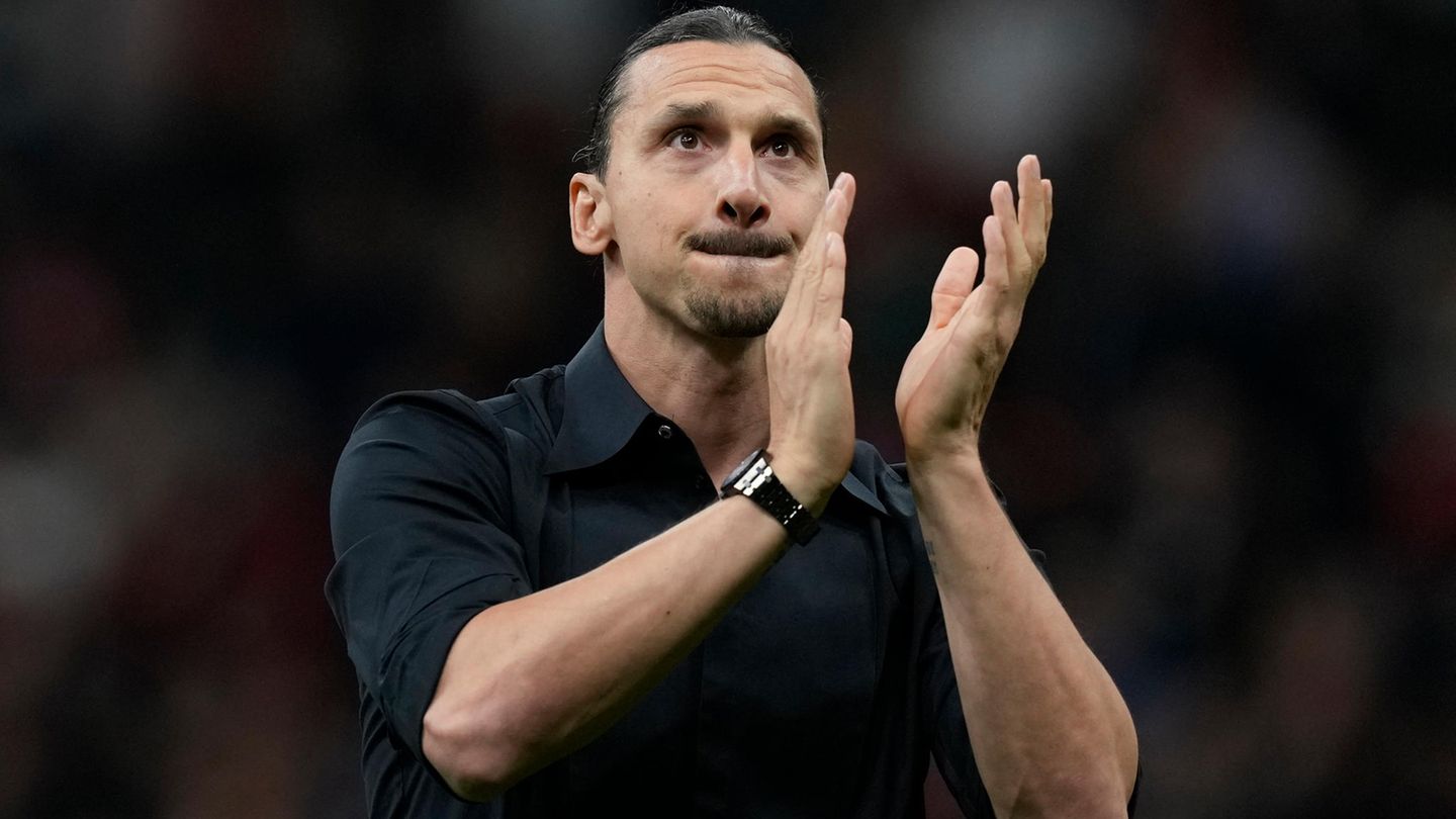 Abschied unter Tränen Zlatan Ibrahimovic bei seinem Abschied im Giuseppe-Meazza-Stadion von Mailand.