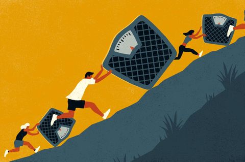 Illustration Abnehmen: Schlank durch Sport? Von wegen!