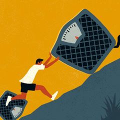 Illustration Abnehmen: Schlank durch Sport? Von wegen!
