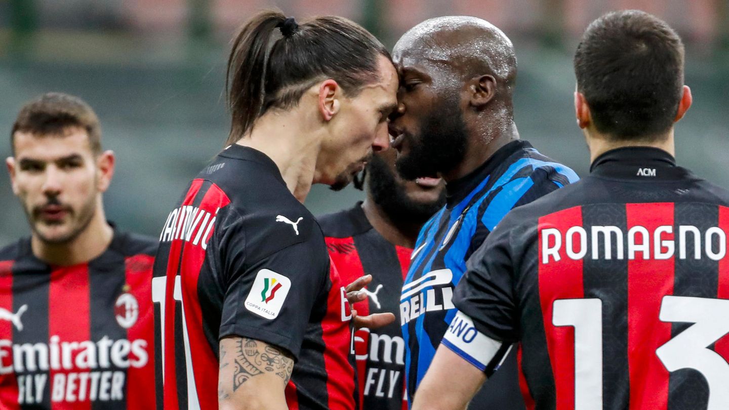 Bad Boy Zlatan Ibrahimovic Kopf an Kopf mit Romelu Lukaku