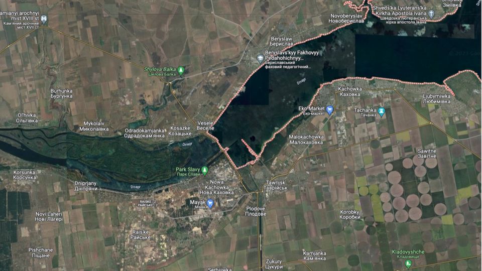 Der Kachowka-Stausee in der Ukraine