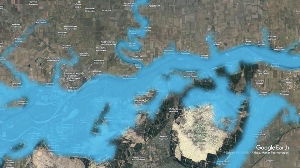 Nach zerstörtem Kachowka-Staudamm: Aufnahmen zeigen steigenden Wasserstand