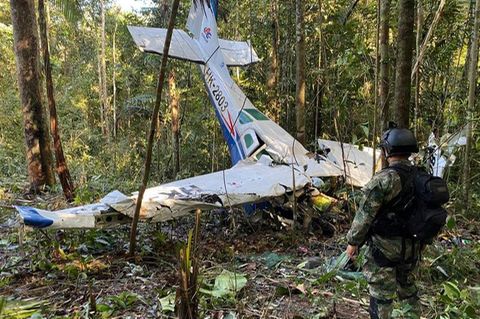 Das Wrack des Flugzeugs, das in Kolumbien abgestürzt war