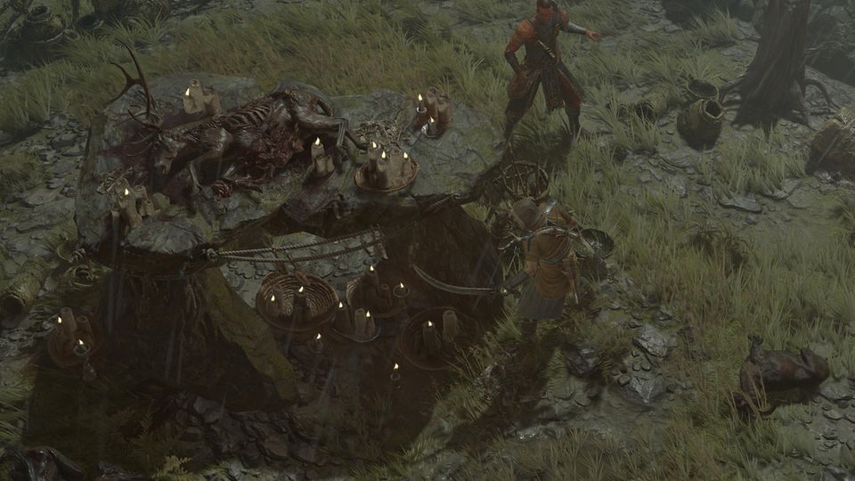 Blizzard Diablo IV: Kerzen, ein schmuddeliger Altar mit einem verwesendem Hirschen drauf. Wenn's hilft.... Kerzen, ein schmuddeliger Altar mit einem verwesendem Hirschen drauf. Wenn's hilft....